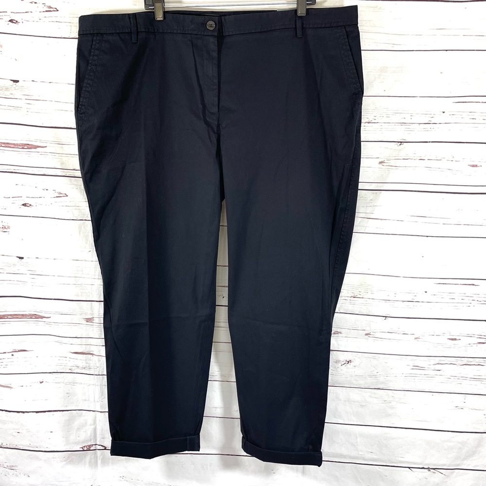 Talbots‎ Relaxed Chino Ankle Pant Womens Plus Size 22W Black.